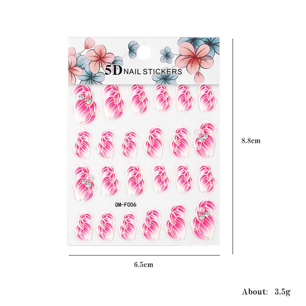 AUGUSTINA Agustina Dekorasi Nail Art Ultra-Tipis Tahan Air Tiga Dimensi Relief Manicure Decals