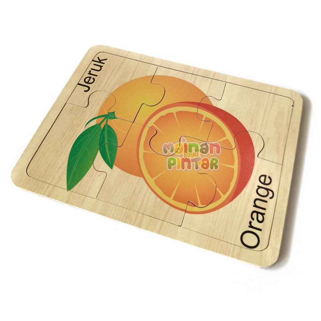 Mainan Kayu Pintar Puzzle Kayu Jigsaw Gambar Jeruk SNI Murah Berkualitas Bisa COD