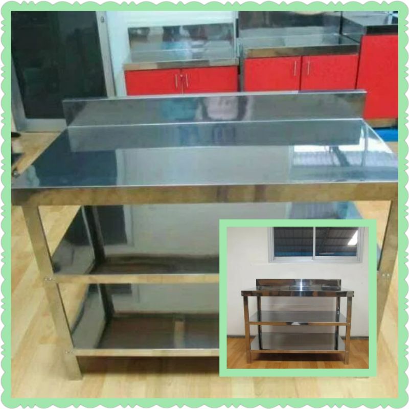 Paket 2 Meja Stainless 3 rak kirim Jambi