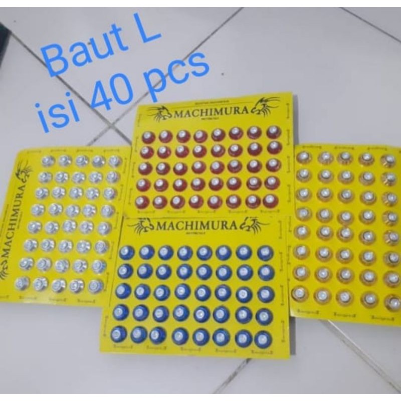 Baut L + Ring Monel Variasi isi 40pcs Universal - Baut Monel