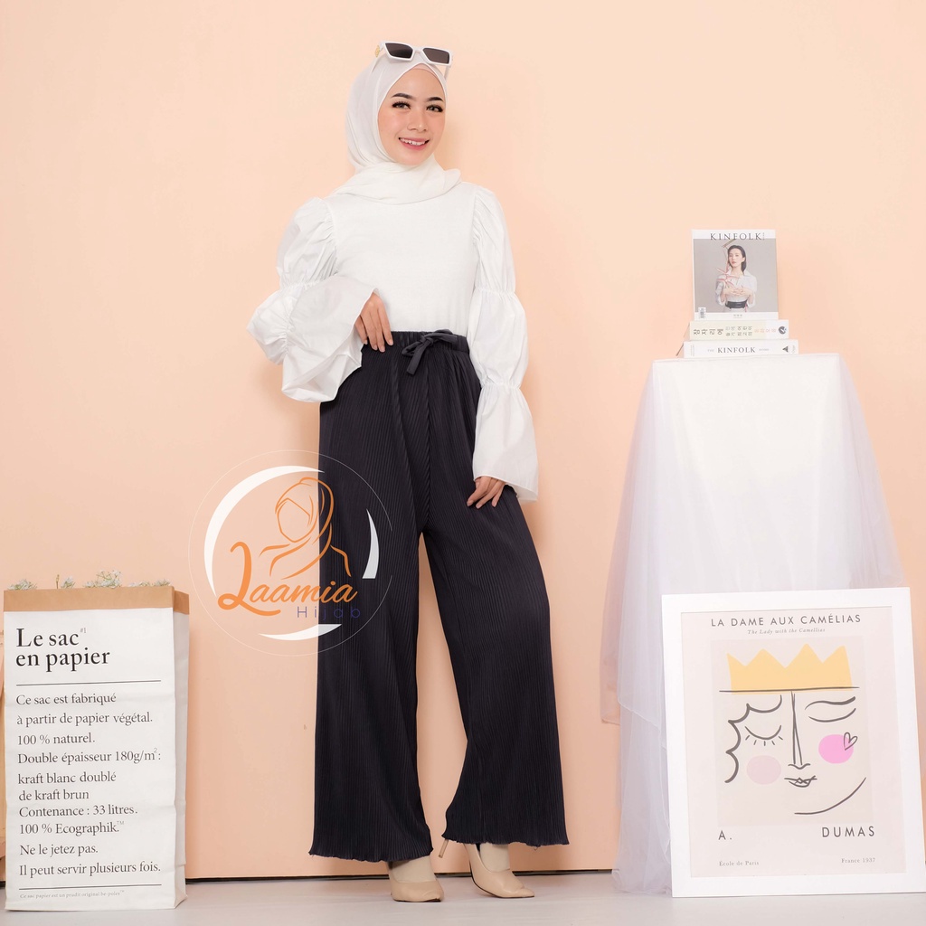 Kulot Plisket Tali Lidi Celana Kulot Plisket