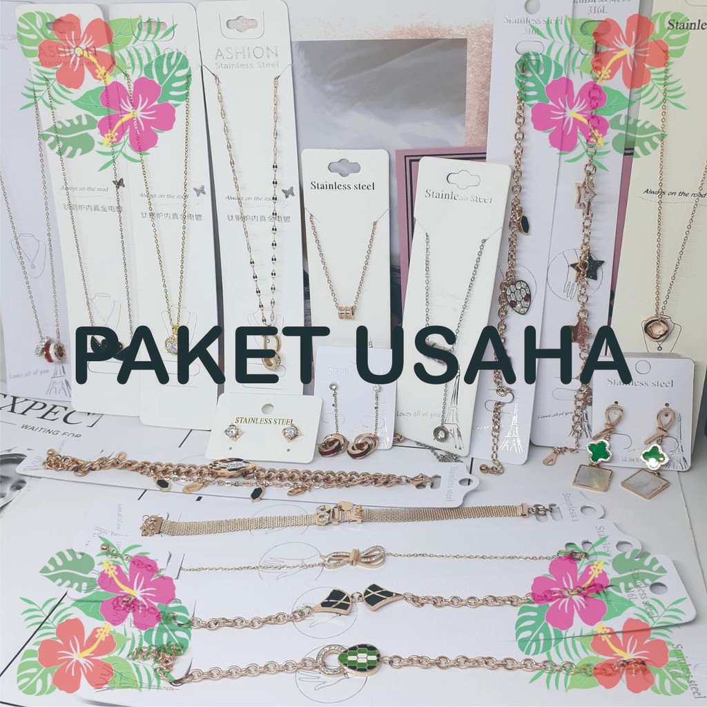 Paket Usaha 100 pcs Titanium Xuping Acc Jualan Perhiasan Grosir Dagang Paketan Murah Anti Karat - BB616