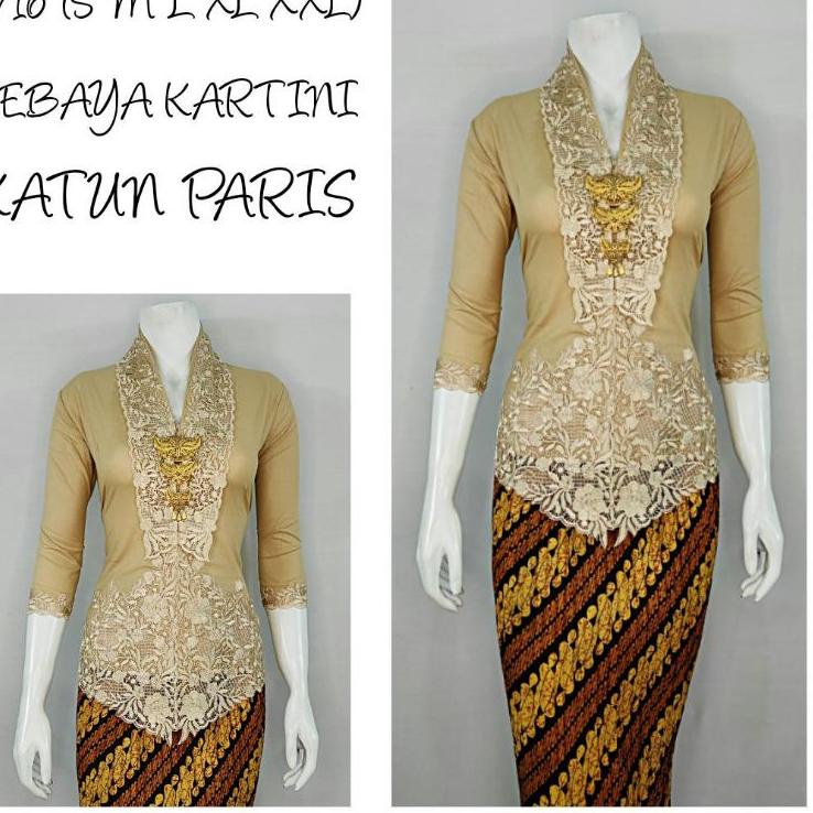 SALEE.. Indah KEBAYA MODERN KARTINI LENGAN 7/8 BORDIR SENADA Katun Paris S M L XL XXL 9716
