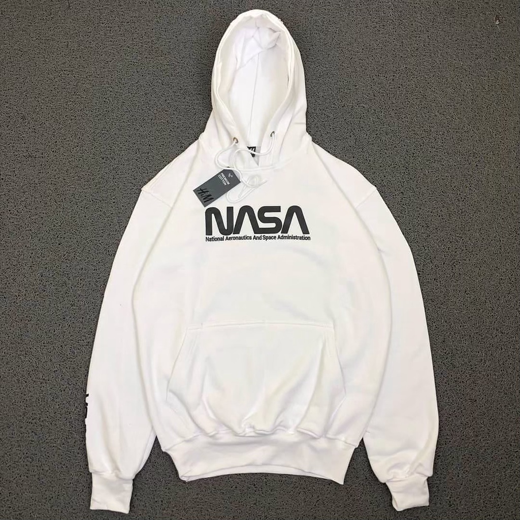 ASTROB.ID SWEATER HOODIE NASA H&amp;M /JAKET HOODIE NASA UNISEX/HOODIE SWEATER PUTIH/HOODIE JAKET WHITE/HOODIE NASA PREMIUM/JAKET SWEATER HOODIE MURAH PREMIUM NASA LIST H&amp;M FULL TAG HIGH QUALITY