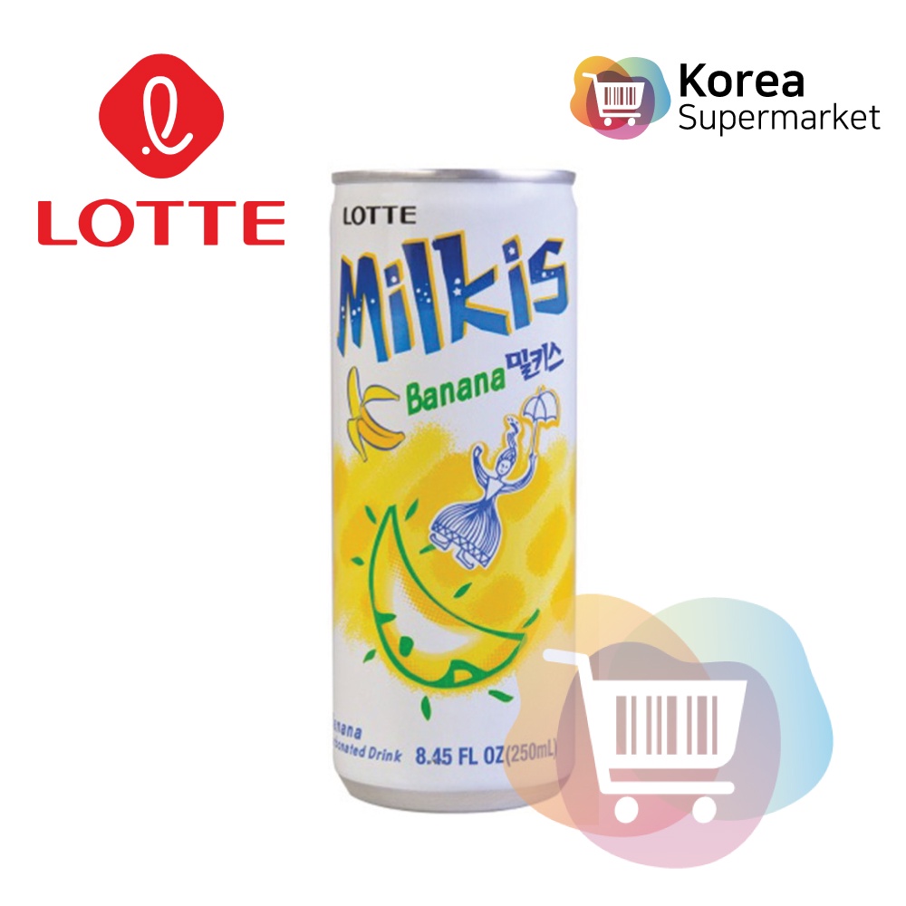 Lotte Milkis Banana 250ml/Susu Soda Rasa Pisang