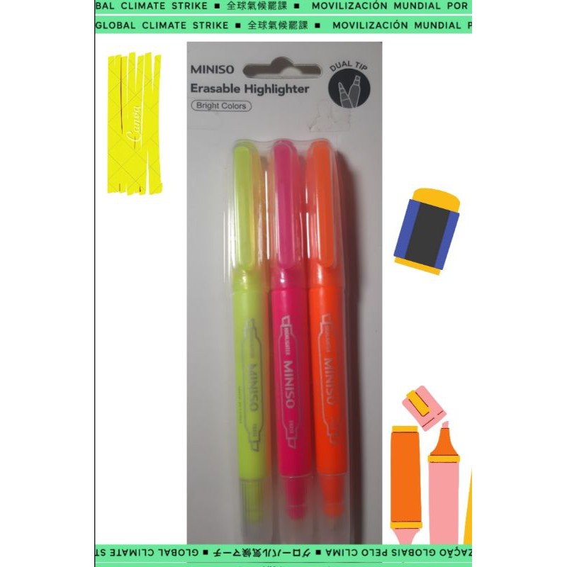 

stabilo miniso bisa dihapus/eraseable highlighter