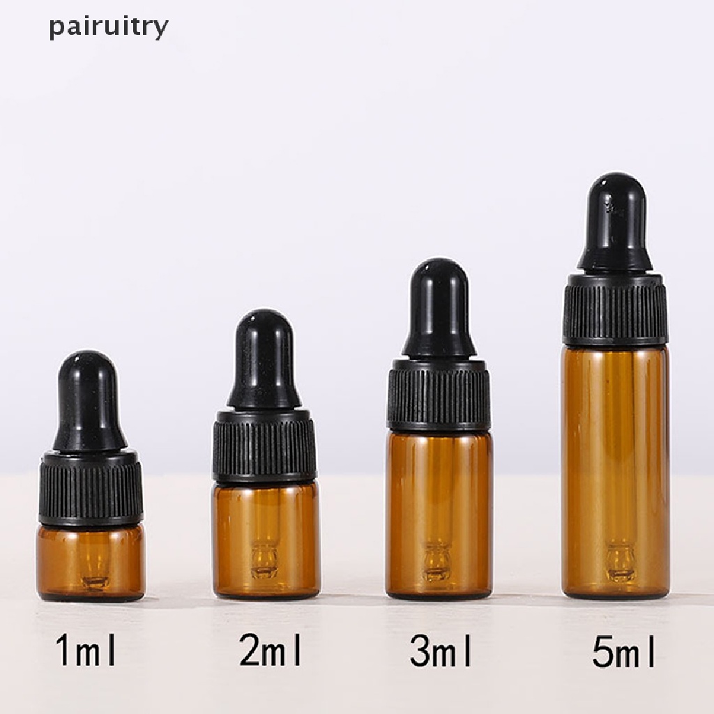 10pcs Botol Kaca Kosong Ukuran 1 / 2 / 3 / 5ml Untuk Minyak Esensial