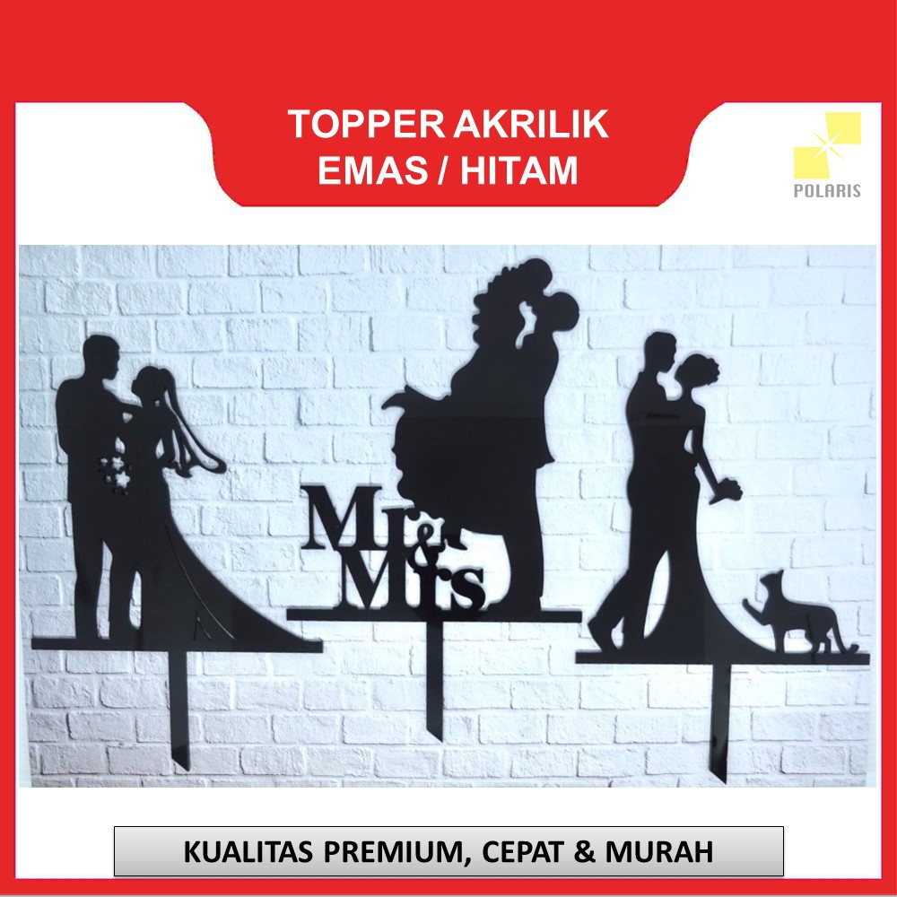 CAKE TOPPER/TOPPER WEDDING CAKE-WEDDING- AKRILIK-TOPPER ANNIVERSARY-TOPPER PENGANTIN