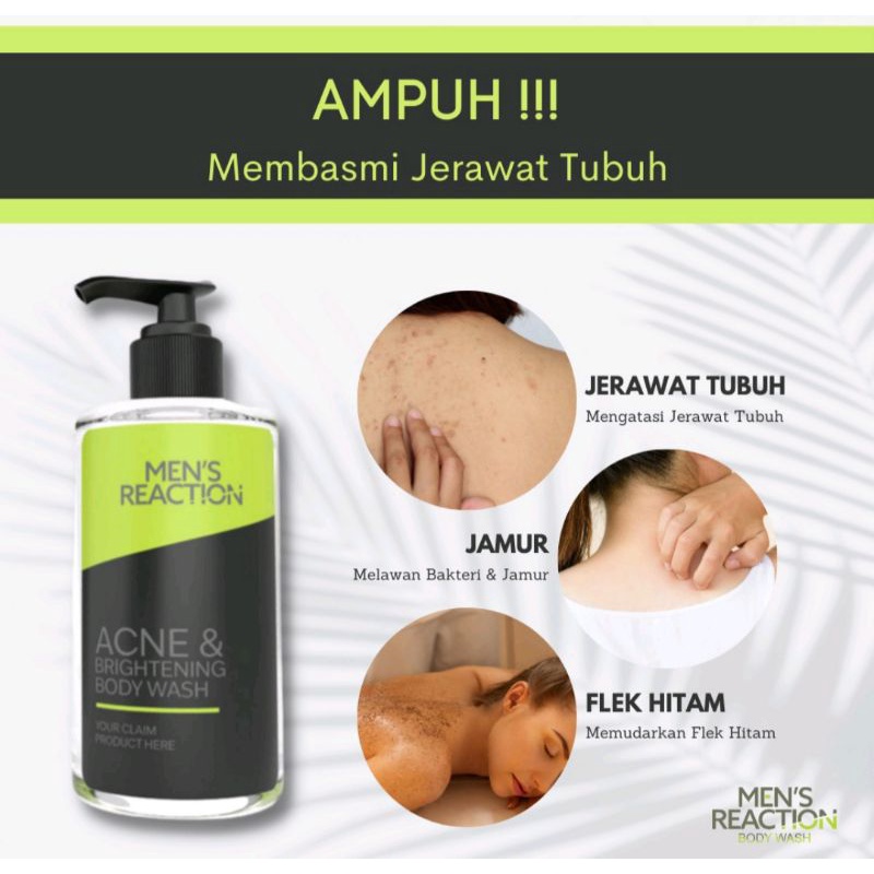 SABUN MANDI PRIA MENS REACTION ACNE Brightening body wash