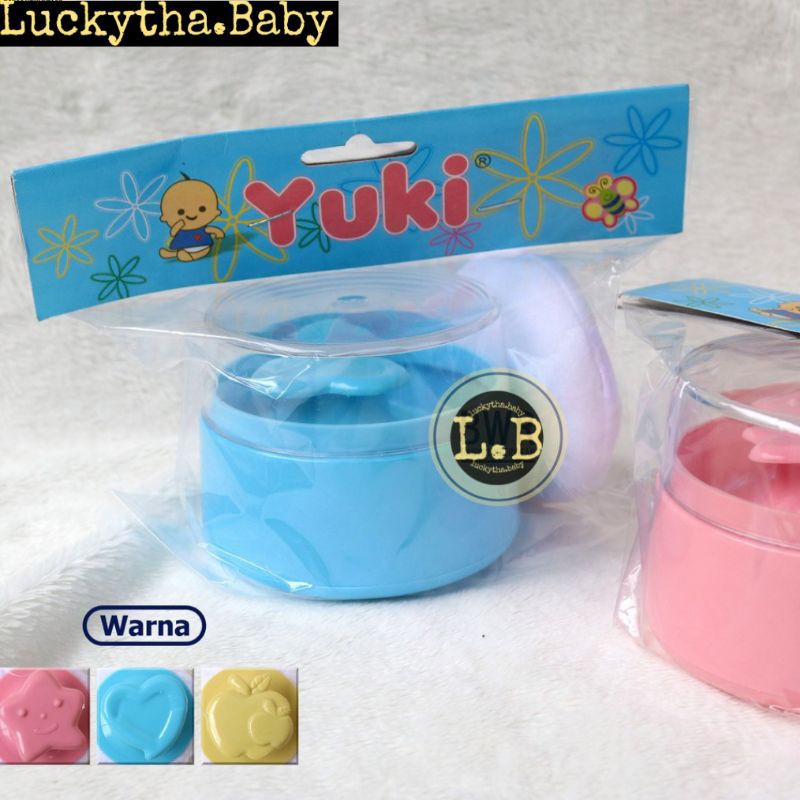 tempat bedak yuki double puff / tempat bedak bayi satuan