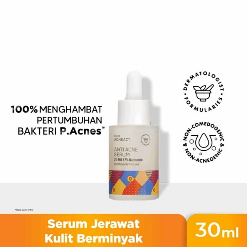 erha acneact post acne spot serum anti acne serum blemish soothing serum 30ml correcting for acne prone skin