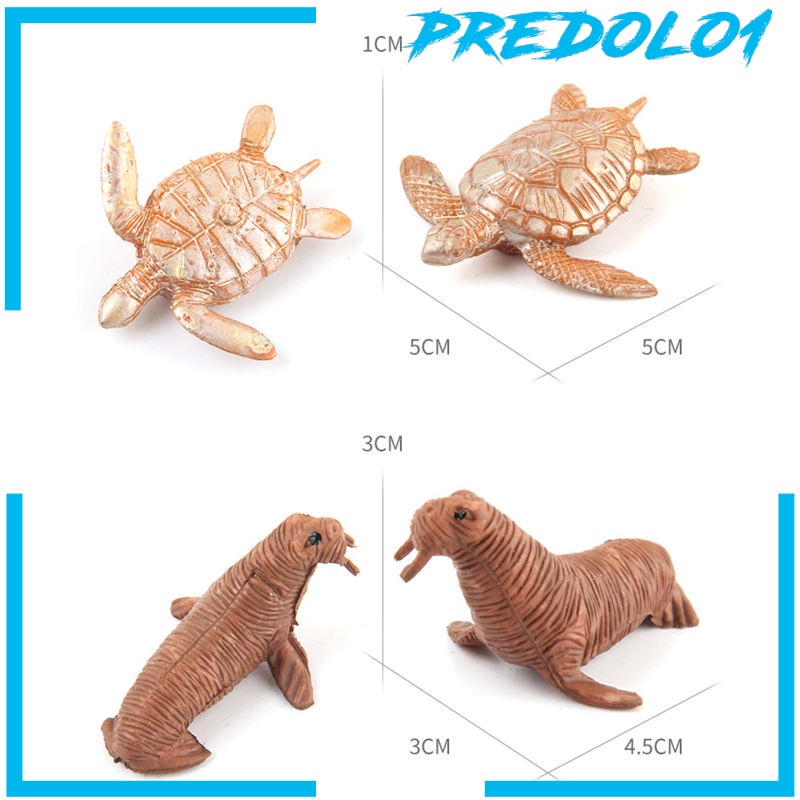 [PREDOLO1] 12Piece Sea Creatures Figures Identify Colors Plastic Colorful for Teachers