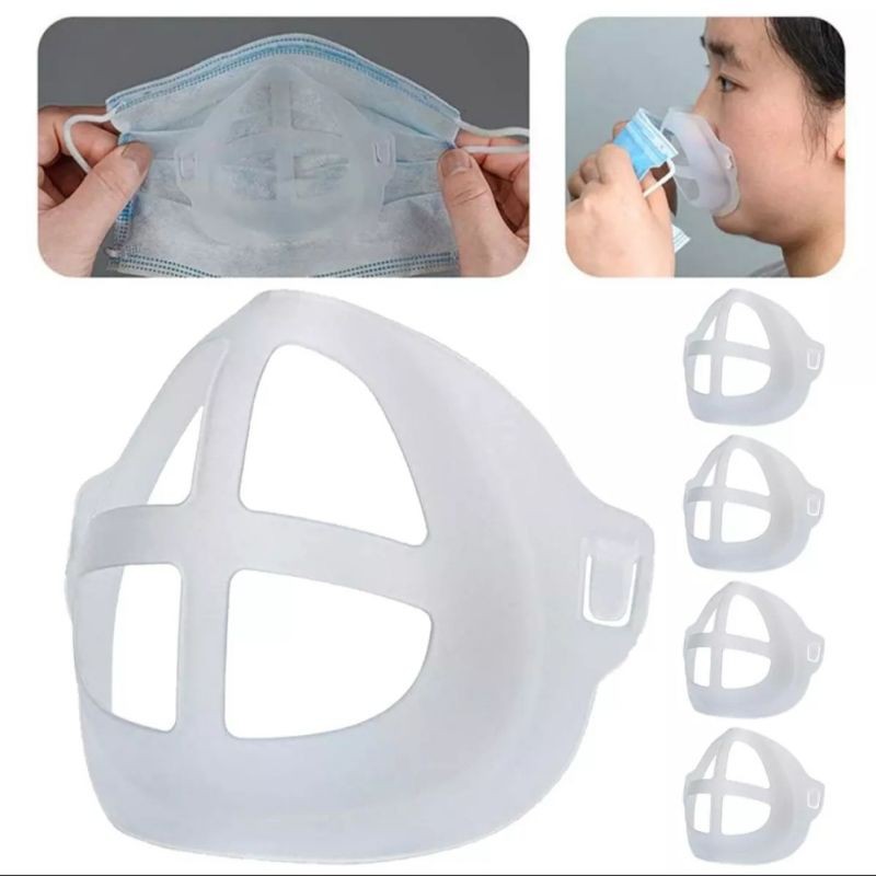 Penyangga Masker 3D bahan silikon anti pengap(5pcs)