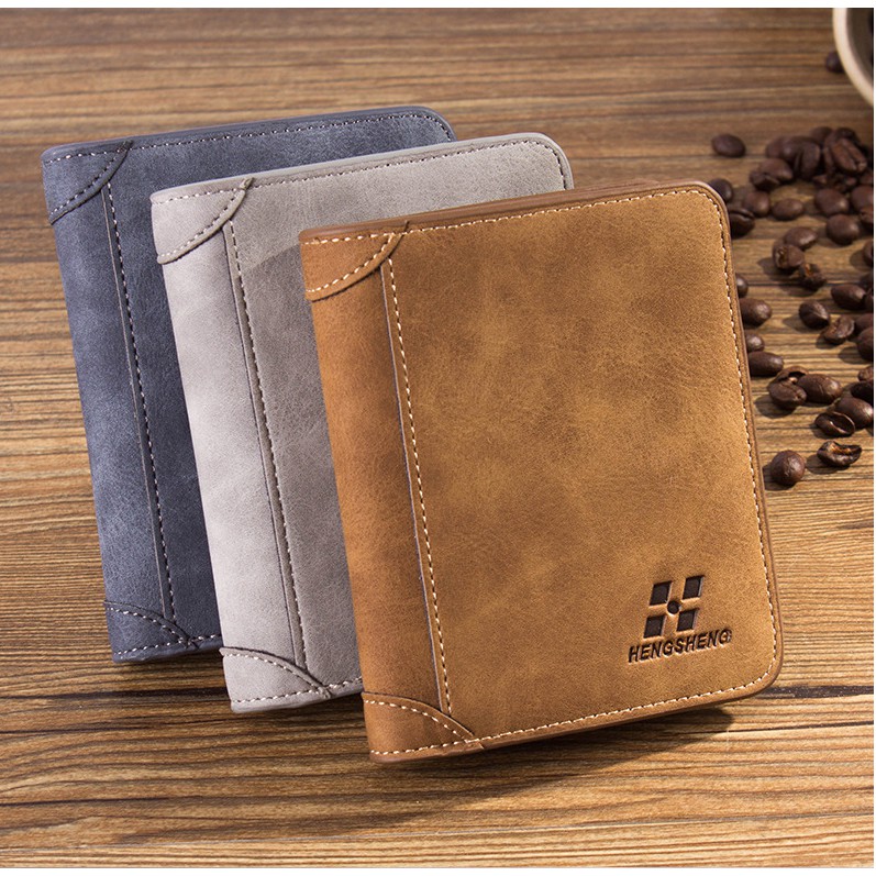 Dompet Pendek Lipat Dompet Kulit Pria Original HENGSHENG Wallet HS002