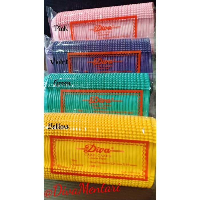 

Diva Cake Cases Glassine Colour UK Oval 12.5/ 8.5 CM