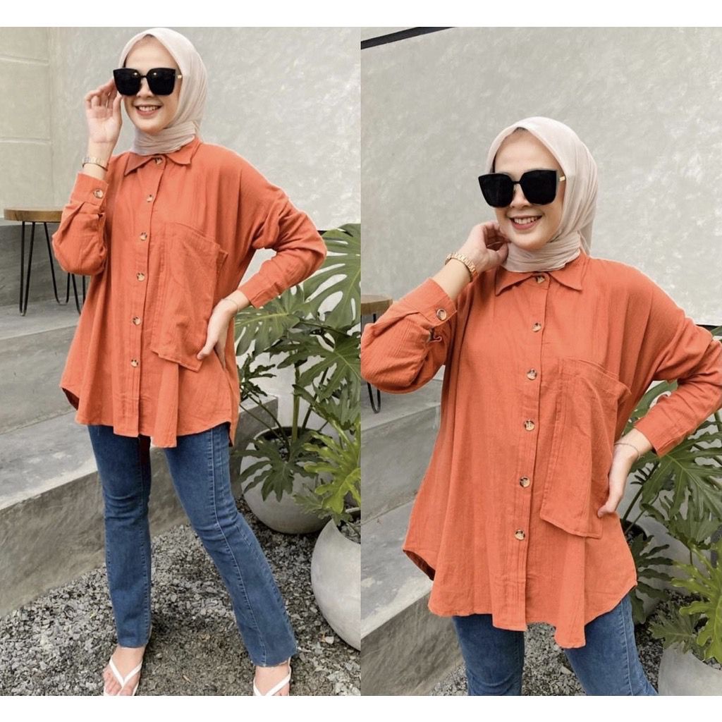 1KG MUAT 5PCS | CACA BLOUSE ATASAN AIRFLOW CRINKLE HITS OOTD SELEBGRAM FASHION GROSIR WANITA TERBEST SELLER