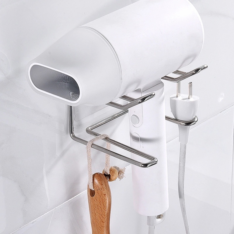 Rak Holder Hair Dryer Bahan Stainless Steel Untuk Kamar Mandi