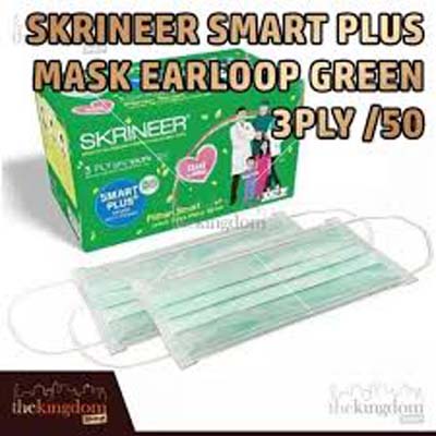 Masker Medis 3ply 50pcs Skrineer Earloop izin Kemenkes