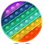 Mainan Pop it murah / UKURAN BESAR / popit Pop Its Square rainbow multicolor Fidget Toy Push bubble-bulat