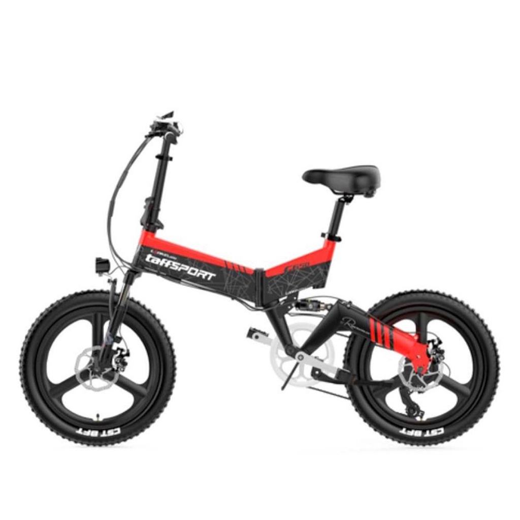 Sepeda Listrik Lipat Electric Lankeleisi G650 Vers 48V 10.4Ah-Black Red
