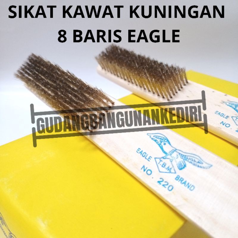 sikat kawat kuningan 8 baris eagle | sikat besi halus | wire brush eagle