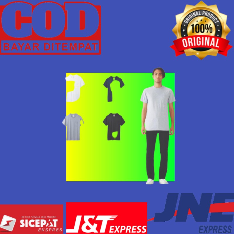 )738© Kaos Polos Tebal GILDAN Hammer Pocket HA30 Baju Kaos Oblong (DY±  ¹