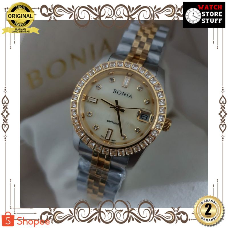 JAM TANGAN PRIA WANITA | RANTAI | KULIT | KARET | MURAH | WANITA BONIA 10087 ORIGINAL