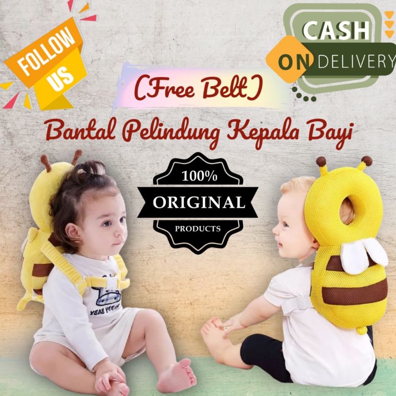 (Free Belt) Bantal Pelindung Kepala Bayi Anti Jatuh untuk Belajar Jalan dan Merangkak