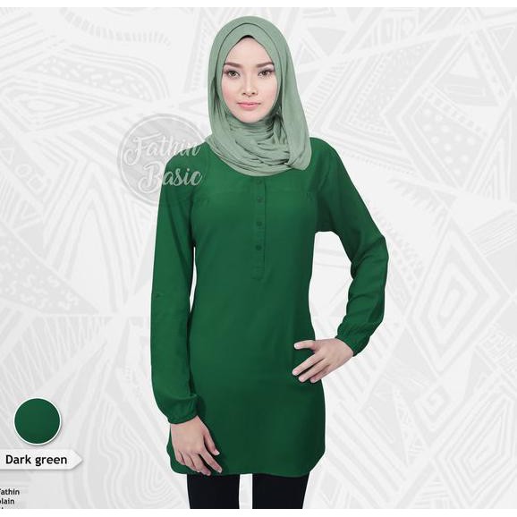 Grosir Blouse Polos Fathin Basic - Dark green