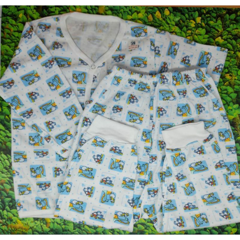 Stelan Panjang Bayi Motif/Piyama Tidur Kancing Depan UK 20-24