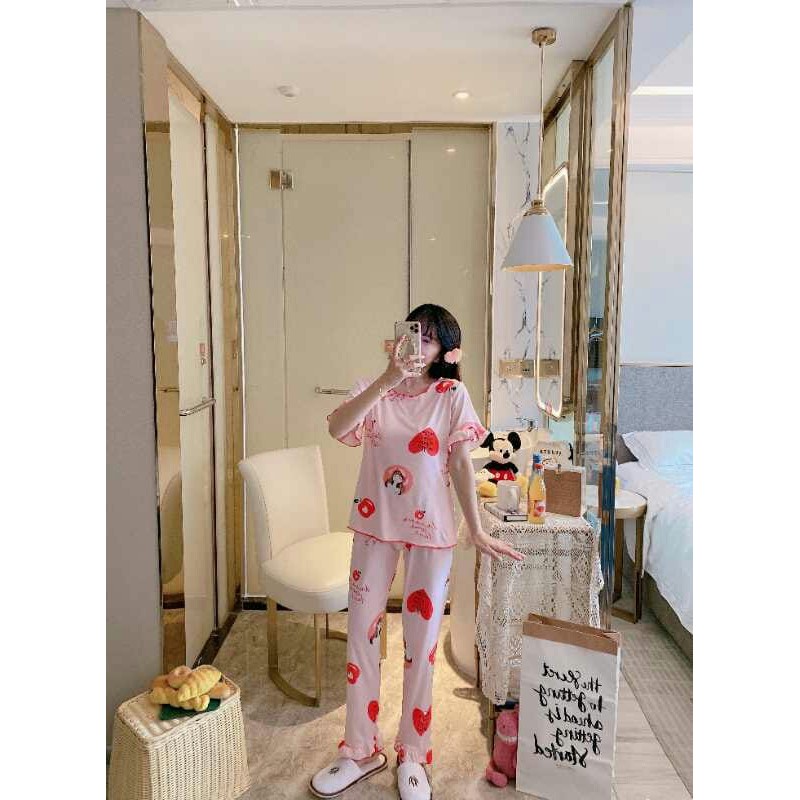 Piyama Korea Love / Baju Tidur / Baju Santai / Pakaian Wanita / Setelan Wanita / Atasan Wanita