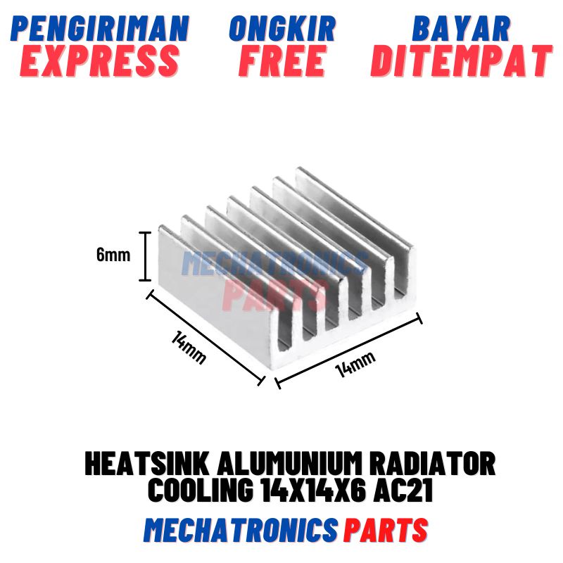 [DEV-9162] HEATSINK ALUMUNIUM RADIATOR COOLING PENDINGIN 14X14X6 HEATSINK AC21