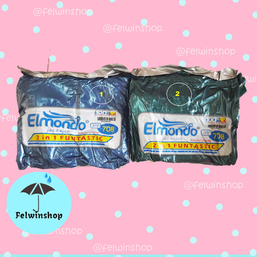 Jas Hujan Poncho 2 kepala 2 in 1 Funtastic Elmondo 708