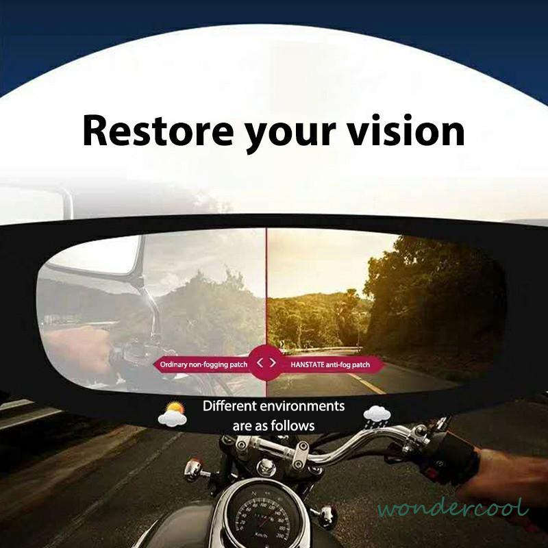 Tongkat Transparansi Tinggi Di Luar Helm Sepeda Motor Tahan Hujan Film Anti-kabut Instalasi Sederhana Mengemudi Aman-Won