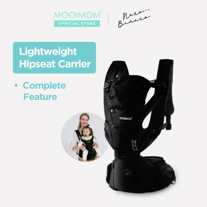 MOOIMOM X Nero Bianco Lightweight Hipseat Carrier