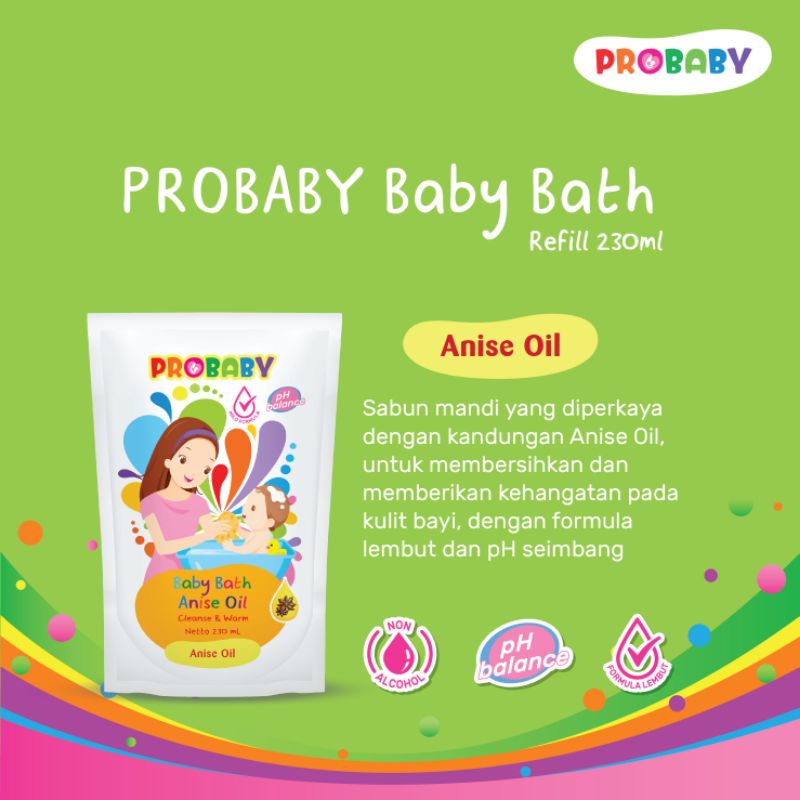 PROBABY Baby Bath Anise Oil 200ml + 100ml Cleanse &amp; Warm  Sabun Mandi Bayi BELI 1 FREE 1 n