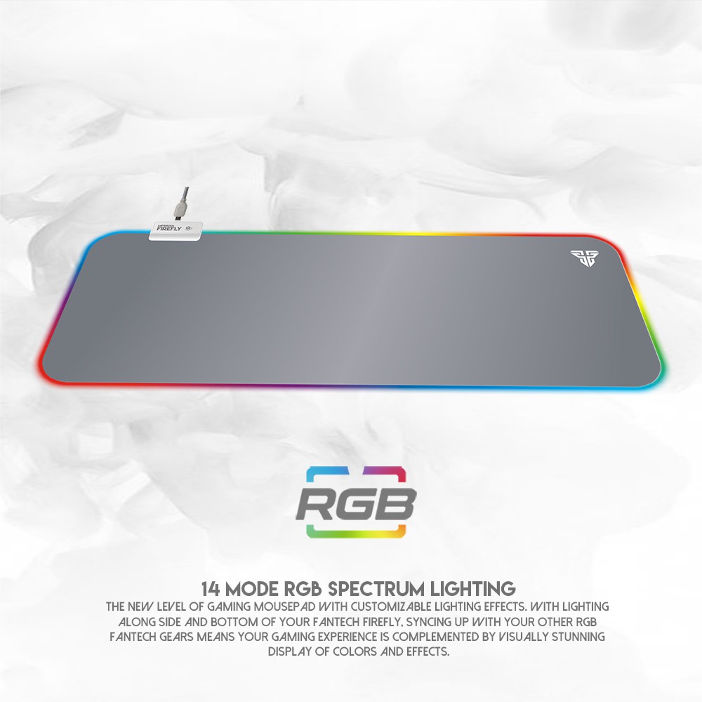 Fantech MPR800s FIREFLY Soft Cloth RGB Gaming MousePad - WHITE Space Edition [GS]