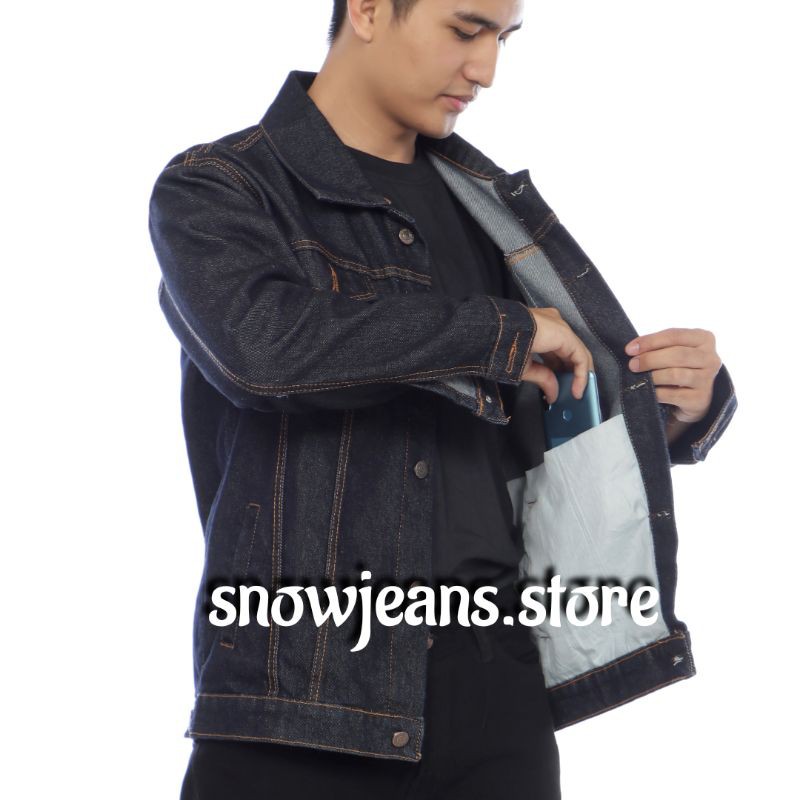 jaket jeans sanwash /jaket jeans murah / jaket jeans pria/jaket jeans / jaket jeans couple / jaket jeans snow black cod-Garmen