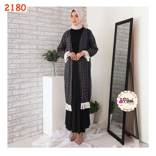 Cardigan panjang murah / cardigan katun / cardigan hijab murah / cardigan hitam / cardigan bohemian