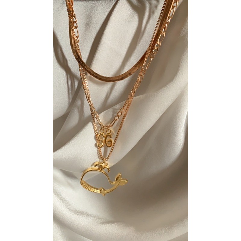 Kalung/aksesoris BTS with whale third layers