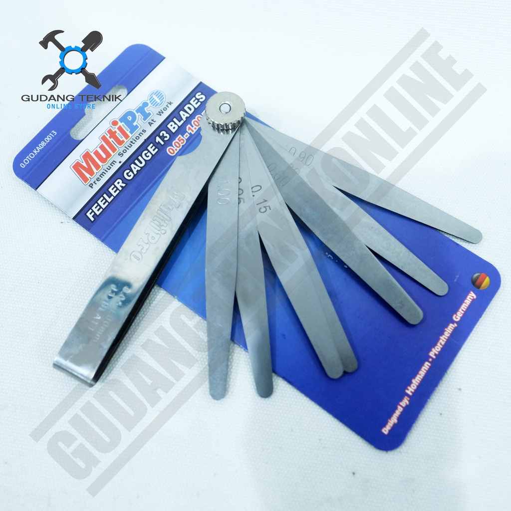 Feeler Gauge 13 Blades MULTIPRO KA08 0013 / Fuller Fuler Klep 13pcs Pisau 0.05-1.00mm MULTIPRO