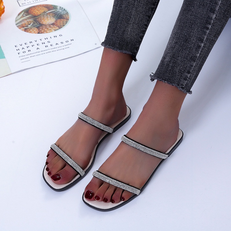 TBIG [COD] Sandal Slop Tali Wanita ZY Import Korea Style Santai Wanita Remaja