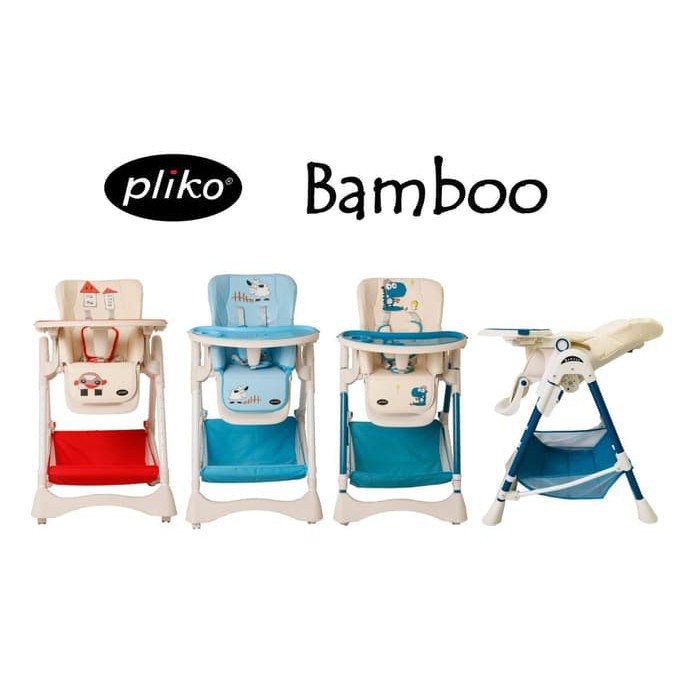 Pliko Baby High Chair / Baby Chair / Kursi Makan Bayi PK 563 Bamboo - Blue