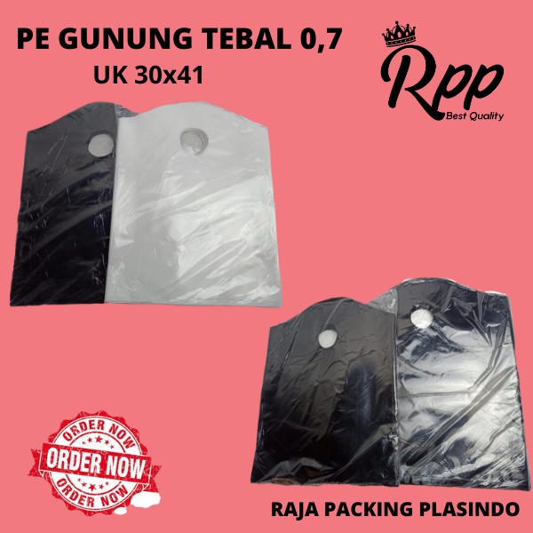 &lt;Ecer&gt; Plastik Olshop  PE Gunung Uk 30x41 Tebal 0,7 Plastik Packing Baju Plastik Distro tanpa sablon