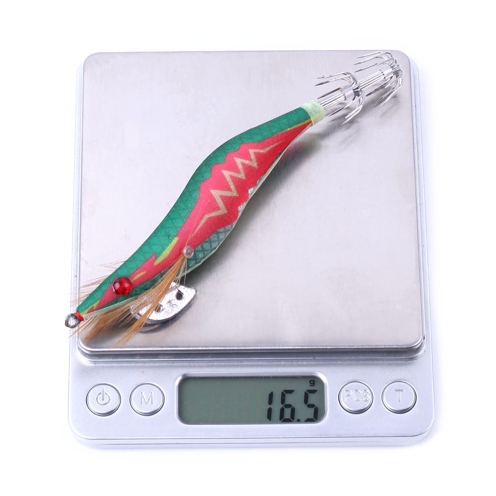 Hengjia 10Pcs Umpan Pancing Bentuk Cumi-cumi Udang 2.5 / 3 / 3.5 # dengan Kail Jig Luminous
