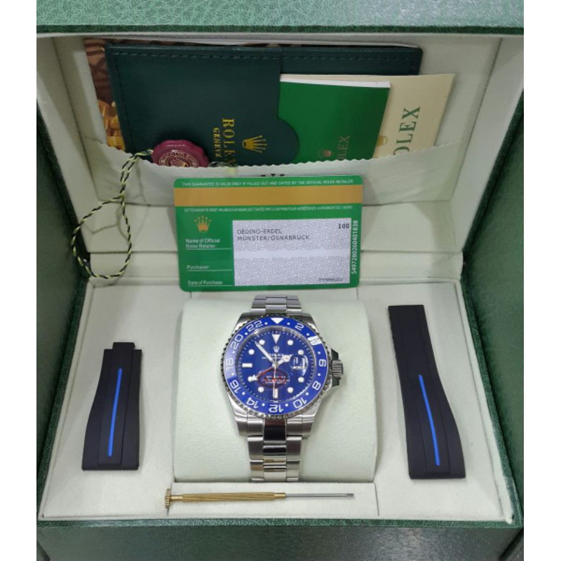 jam tangan Pria Rolex GMT Master II Silver Komplit