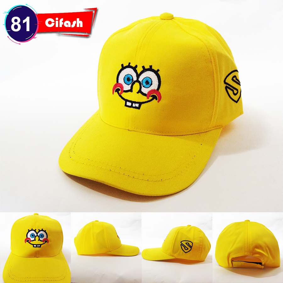 Topi Anak Spongebobs Patrick squidward Mister Krab Unisex Laki Laki Perempuan Cowok Cewek Lucu Murah Umur 4 5 6 7 8 9 tahun-81