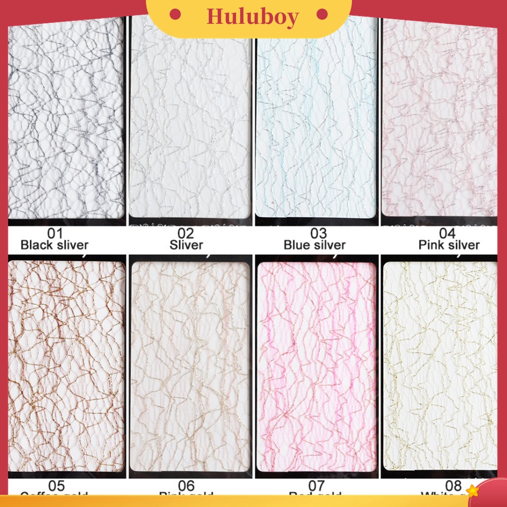 Huluboy Huluboy♡ Stiker Kuku 3D Mesh Warna Gold Silver Untuk Dekorasi Nail Art