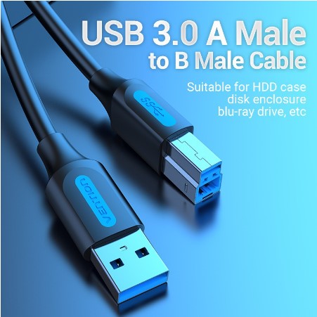 Vention Kabel Interface Usb 3.0 A Ke Usb 3.0 B Male Ke Male Kecepatan Tinggi 5gbps Untuk Case Hdd / Kamera Digital