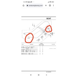 KARET BANTALAN JOK HONDA CRF 150L K84F - MODEL KECIL